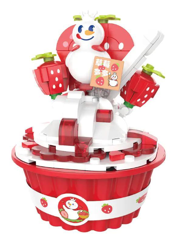 bộ lắp ghép Bánh Dâu Tây Vua Tuyết JAKI XWZB-23020, mô hình bánh kem dâu tây đáng yêu cho bé gái 8 tuổi, giá tốt