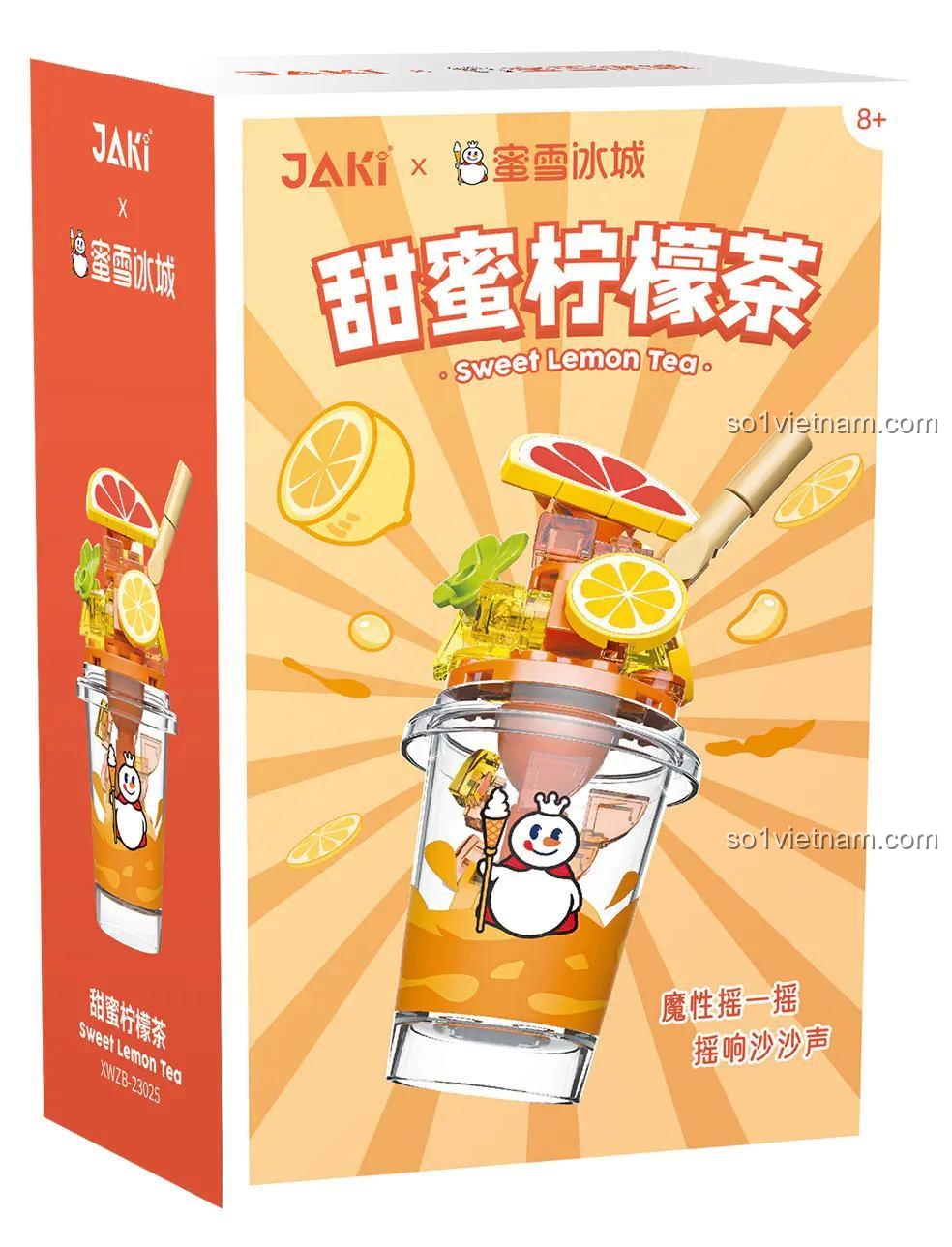 Hộp sản phẩm ly trà chanh Mixue Bingcheng JAKI XWZB-23025, đồ chơi lắp ráp sáng tạo cho bé gái
