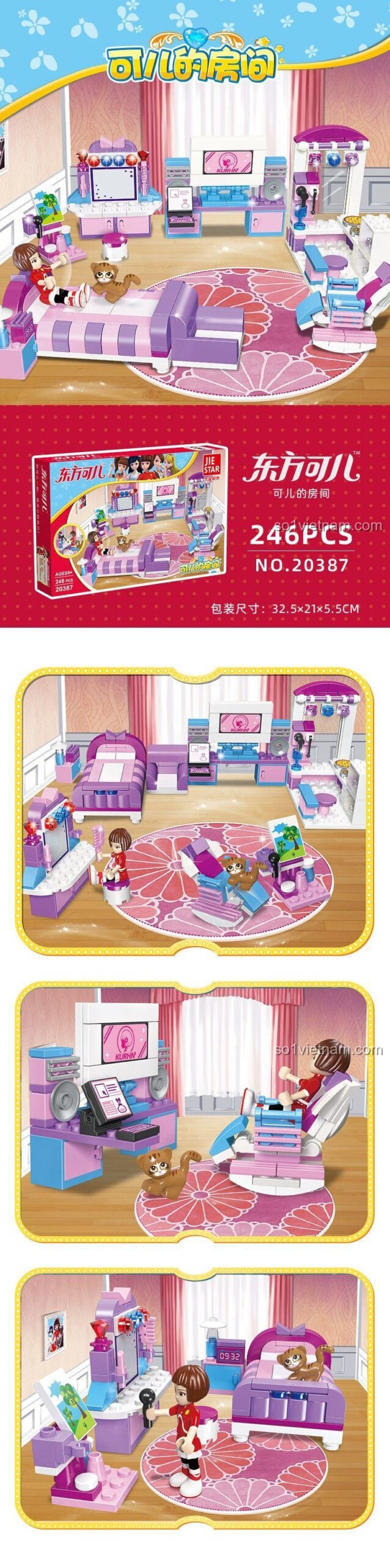 Mô hình lắp ráp JIESTAR 20387 Căn phòng của Keer