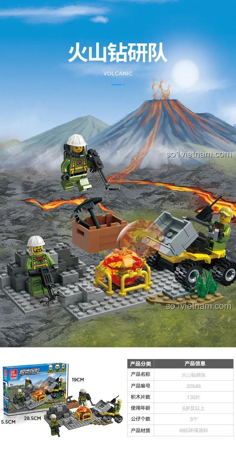 Mô hình lắp ráp bộ đồ chơi Đội Đặc Nhiệm Núi Lửa JIESTAR 20548