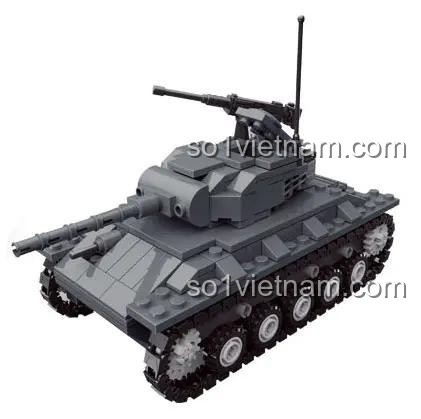 Mô hình xe tăng JIESTAR 23054 Xe tăng hạng nhẹ M24 Chiến tranh Thế giới thứ II, mặt trước