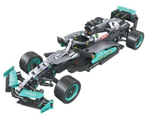 Mô hình xe đua F1 Alpine A522 2022 JIESTAR 58111 lắp ráp chi tiết, màu đen xanh xám, có cơ chế kéo lùi, bánh xe cao su, tỉ lệ 1:16, đồ chơi kỹ thuật cho bé trai 6 tuổi