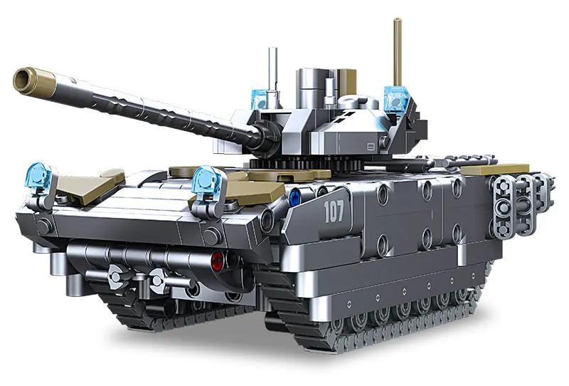 Mô hình xe tăng T-14 Armata JIESTAR 58115, bộ đồ chơi xe tăng quân sự cho bé trai 6 tuổi, chi tiết tháp pháo xoay, bánh xích chuyển động, thân xe đa cấu trúc, giá tốt
