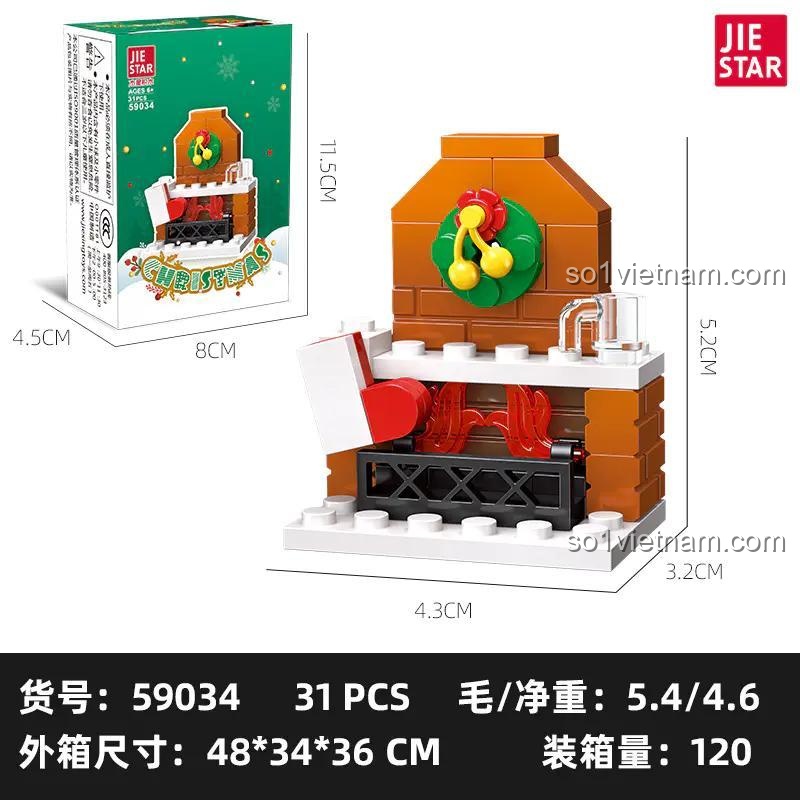 Hộp sản phẩm JIESTAR 59034 Giáng Sinh Vui Vẻ và kích thước