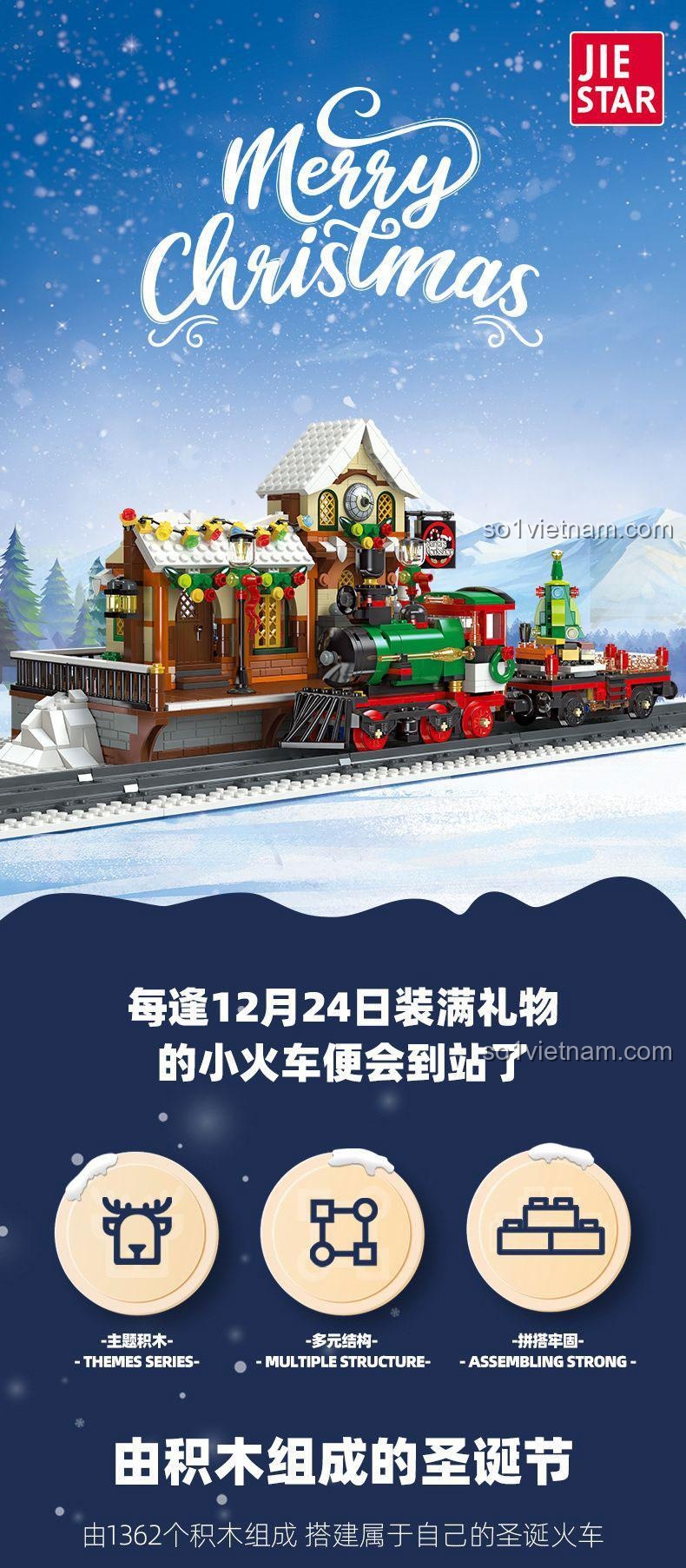 Mô hình Tàu hỏa Giáng Sinh JIESTAR 89142