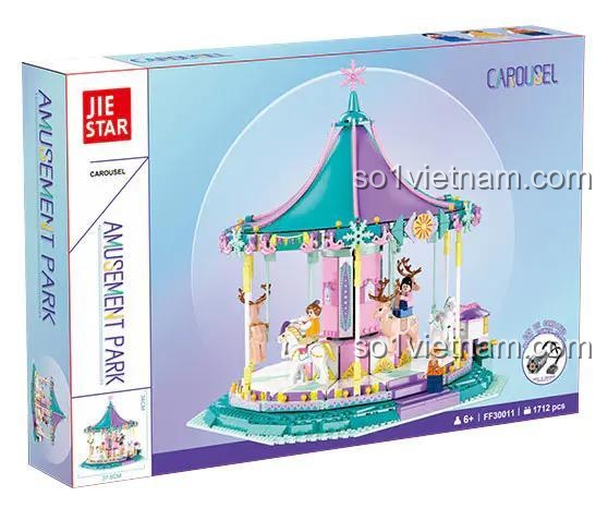 Kích thước hộp sản phẩm vòng quay ngựa gỗ JIESTAR FF30011