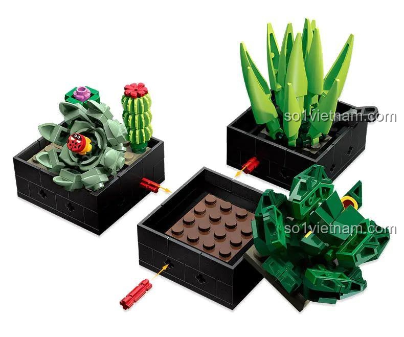 Kích thước bộ lắp ghép cây xanh JIESTAR JJ9011 590 chi tiết cho bé 6 tuổi