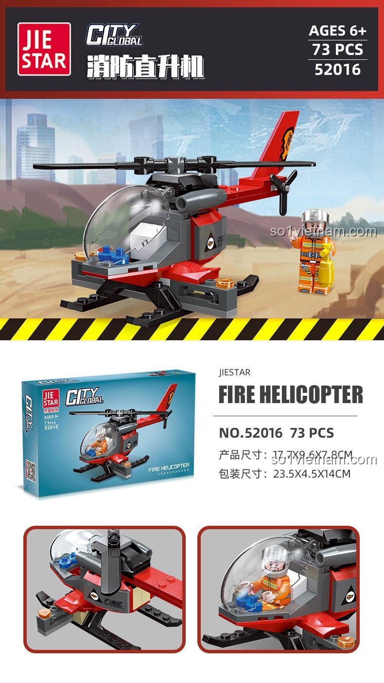 Chi tiết và kích thước của bộ đồ chơi mô hình JIE STAR 52016, món quà ý nghĩa cho bé trai.
