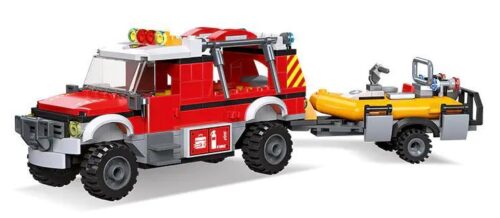 Bộ lắp ghép Xe cứu hỏa địa hình JIE STAR 52021 với 271 mảnh, đồ chơi sáng tạo cho bé trai 6 tuổi, giá rẻ.