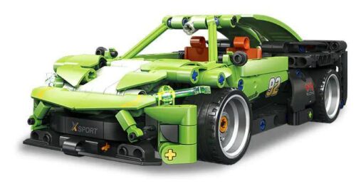 Mô hình Siêu xe Kangaroo GFG màu xanh lá, đồ chơi lắp ráp JIE STAR 58118 cho bé trai 6 tuổi, xe thể thao tốc độ cao