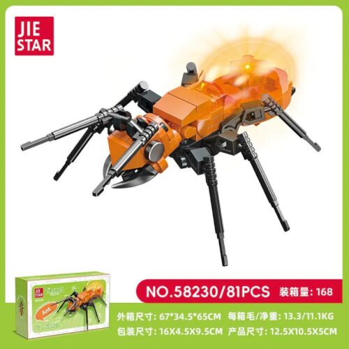 Bộ lắp ghép JIE STAR 58230 mô hình kiến vương quốc côn trùng có đèn LED cho bé 6 tuổi