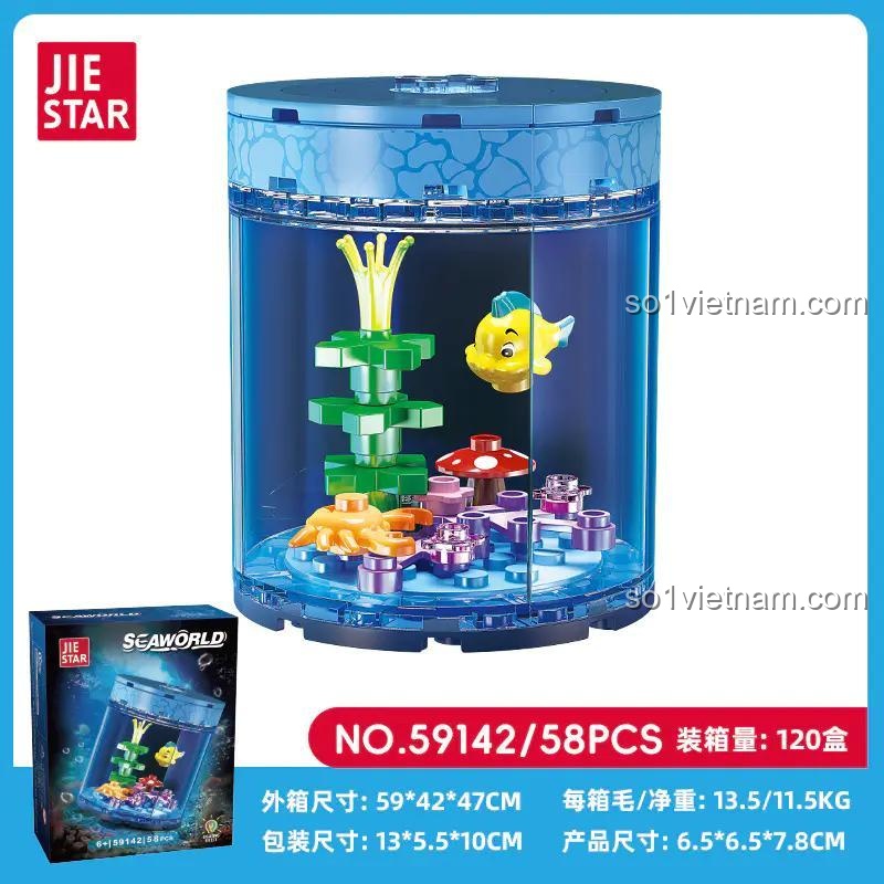 Hộp đồ chơi mô hình Thế giới đại dương thu nhỏ 59142, quà tặng sáng tạo cho bé gái.