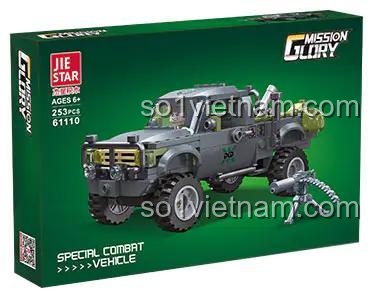 Hộp sản phẩm JIE STAR 61110 Xe Chiến Đấu Đặc Biệt bộ đồ chơi lắp ráp quân sự cho bé trai 6 tuổi