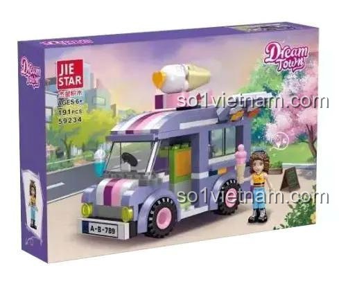 Hộp sản phẩm bộ lắp ghép xe kem Dream Town JIE STAR 59234