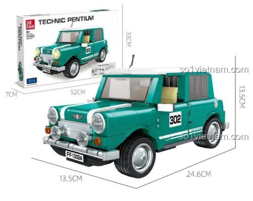 Kích thước hộp và xe Mini Cooper All4 Racing Điều Khiển Từ Xa JIE STAR FF10024