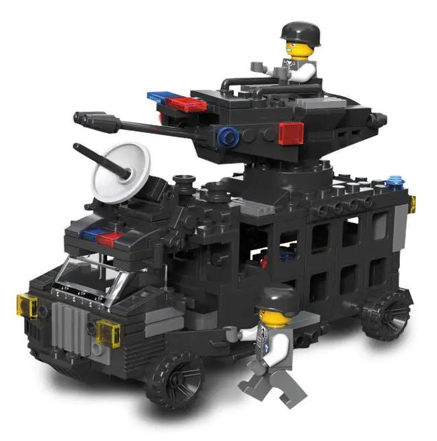 Bộ lắp ghép JIESTAR 20038 Đội Đặc Nhiệm Phi Hổ, mô hình xe bọc thép đặc nhiệm màu đen xám, đồ chơi lắp ráp cho con trai 6 tuổi, giá tốt