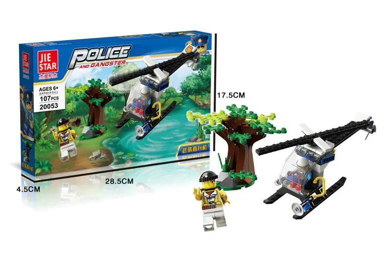 Bộ lắp ghép JIESTAR 20053 Trực Thăng Cảnh Sát Thành Phố cho bé trai 6 tuổi, đồ chơi lắp ráp giá tốt, mô hình trực thăng cảnh sát