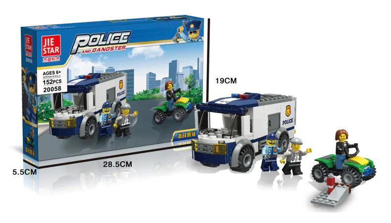 Bộ lắp ghép Xe cảnh sát JIESTAR 20058, đồ chơi lắp ráp Đội cảnh sát thành phố cho bé trai 6 tuổi, giá tốt