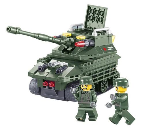 Mô hình Xe Tăng Quân Sự JIESTAR 23018 với 2 minifigures lính tăng dũng mãnh, sẵn sàng chiến đấu, phù hợp bé trai 6 tuổi, giá tốt.