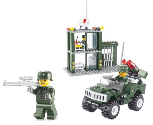 Bộ lắp ghép Trạm Gác Quân Sự JIESTAR 23019 giá rẻ, đồ chơi lắp ráp Xe Jeep Quân Sự cho bé trai 6 tuổi, mô hình lính gác chất lượng cao.