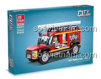 Hộp đồ chơi mô hình Jiestar 52024 Xe chữa cháy vượt địa hình, gồm 254 chi tiết, tương thích LEGO®, chất lượng cao.