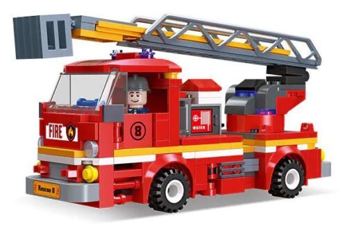 Bộ lắp ghép Xe cứu hỏa thang nâng JIESTAR 52036, đồ chơi cho bé trai 6 tuổi, giá rẻ.