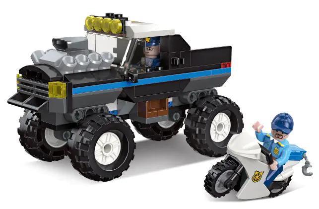 Bộ lắp ghép Xe Cảnh Sát Địa Hình JIESTAR 54107 với 2 minifigures cảnh sát, đồ chơi lắp ráp cho bé trai 6 tuổi giá tốt, hành động kịch tính.