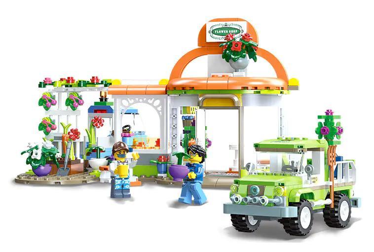 bộ lắp ghép Cửa hàng hoa thành phố JIESTAR 55014, đồ chơi mô hình JIESTAR giá tốt cho Con gái 6 tuổi