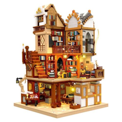 JIESTAR 57016 bộ lắp ghép Thư viện Châu Âu Thời Trung Cổ, mô hình kiến trúc tinh xảo, phù hợp thanh niên 14 tuổi, giá tốt.