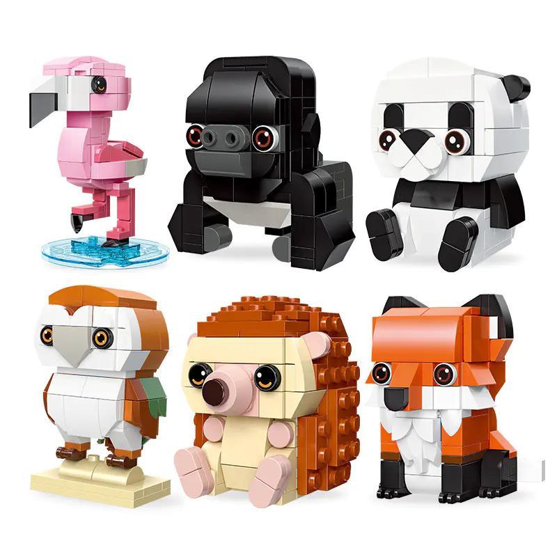 JIESTAR 58012 bộ đồ chơi thú cưng JIESTAR 6 mẫu động vật Q-version dễ thương, phù hợp cho Cả Con trai và Con gái 6 tuổi, giá tốt.