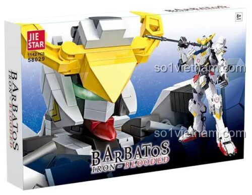Hộp bộ lắp ghép JIESTAR 58029 Robot Barbatos, đồ chơi mô hình Gundam Barbatos 1142 mảnh cho bé trai 8 tuổi, chất lượng cao.