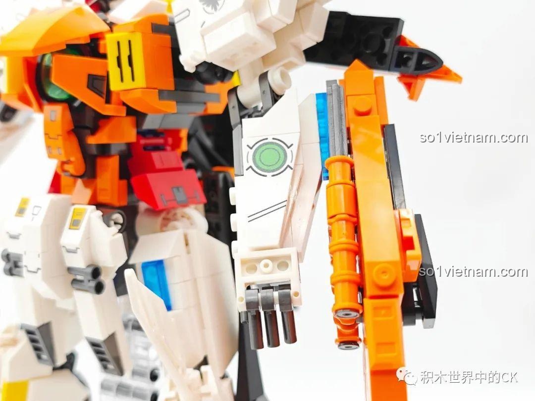Cận cảnh tay JIESTAR 58030 đồ chơi mô hình Gundam Chủ Thiên Sứ, khớp nối linh hoạt, cho bé trai 8 tuổi.