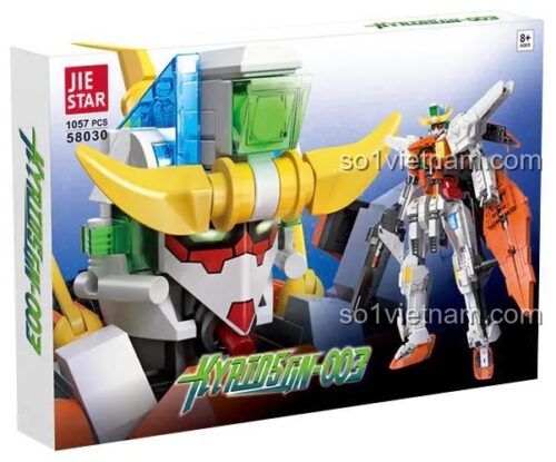 Hộp sản phẩm JIESTAR 58030 Chủ Thiên Sứ Gundam Kyriosgn-003, bộ lắp ghép robot biến hình cho bé trai 8 tuổi, giá rẻ.