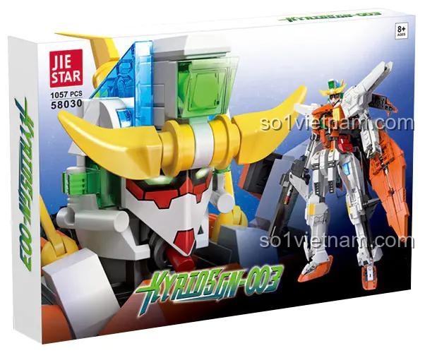Hộp sản phẩm JIESTAR 58030 Chủ Thiên Sứ Gundam Kyriosgn-003, bộ lắp ghép robot biến hình cho bé trai 8 tuổi, giá rẻ.
