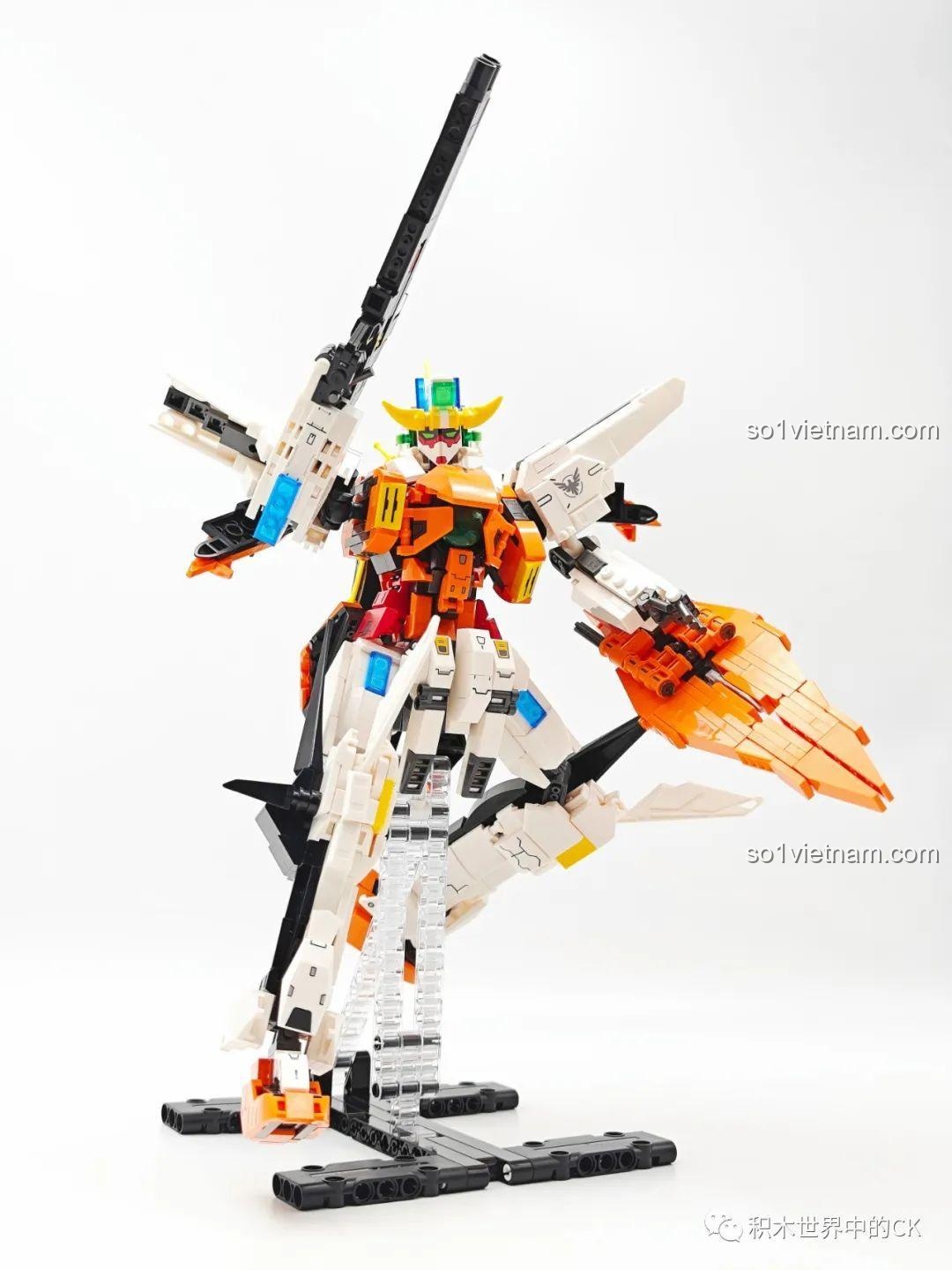 Mô hình JIESTAR 58030 Chủ Thiên Sứ Gundam Kyriosgn-003 tạo dáng chiến đấu, bộ lắp ghép robot biến hình.