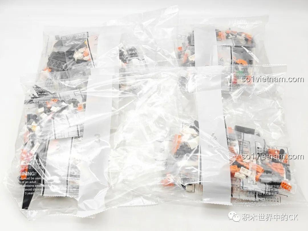 Các túi linh kiện của bộ lắp ghép JIESTAR 58030 Gundam Kyriosgn-003, đảm bảo đủ mảnh cho bé trai 8 tuổi, giá tốt.