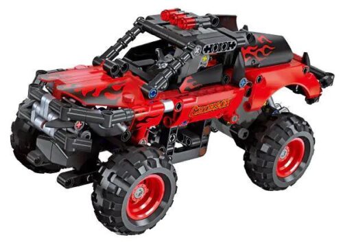 Hình ảnh render chi tiết của bộ lắp ghép Xe Địa Hình Quái Thú Crimson Y-I JIESTAR 58038, món đồ chơi sáng tạo cho bé trai 6 tuổi.