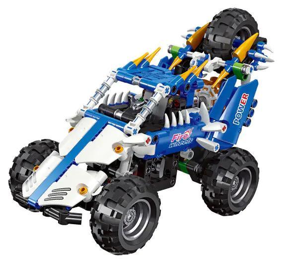 Bộ lắp ráp Xe Địa Hình Fire Wheels O-I JIESTAR 58041, mô hình hoàn chỉnh với động cơ kéo lùi mạnh mẽ, món quà giá rẻ cho bé trai 6 tuổi.