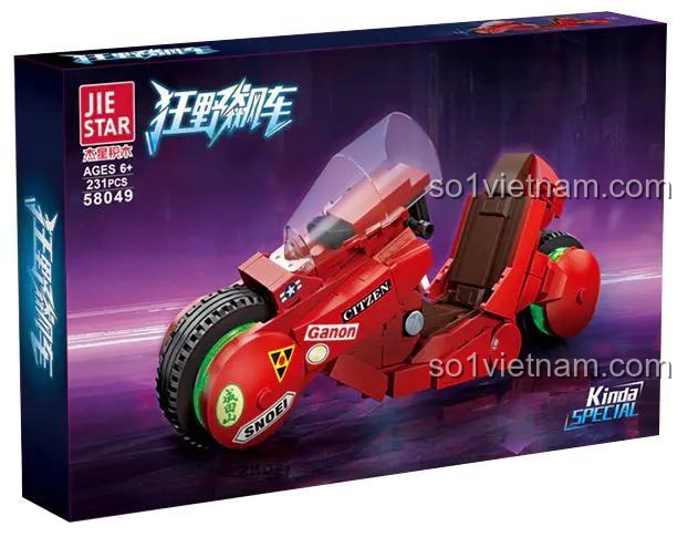 Bộ lắp ghép Mô tô Kim Điền JIESTAR 58049, đồ chơi mô hình Xe mô tô Akira màu đỏ nổi bật, thiết kế độc đáo cho bé trai 6 tuổi, giá tốt