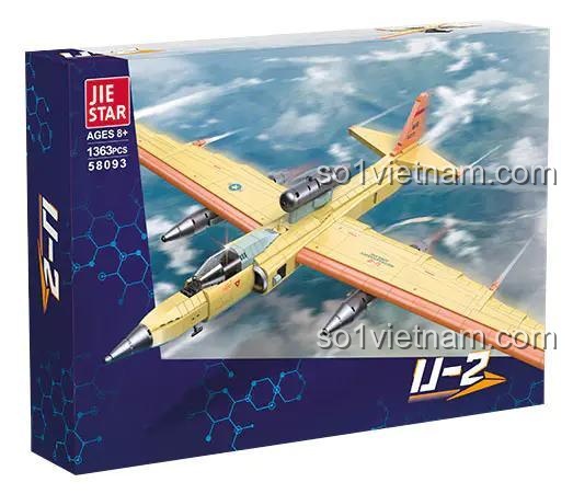 Hộp bộ xếp hình JIESTAR 58093 Máy bay Trinh sát U-2, đồ chơi mô hình giáo dục cho bé trai, giá tiết kiệm.