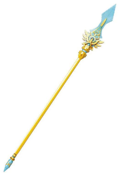 Bộ lắp ghép JIESTAR 58110 Giáo Thiên Không, mô hình vũ khí huyền thoại từ Genshin Impact, chi tiết tinh xảo, giá tốt cho bé trai 8 tuổi.