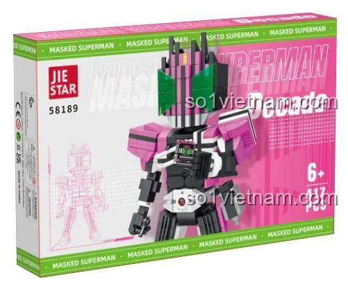 Hộp bộ đồ chơi JIESTAR 58189 Kamen Rider Decade mô hình lắp ráp chất lượng cao cho bé trai 6 tuổi
