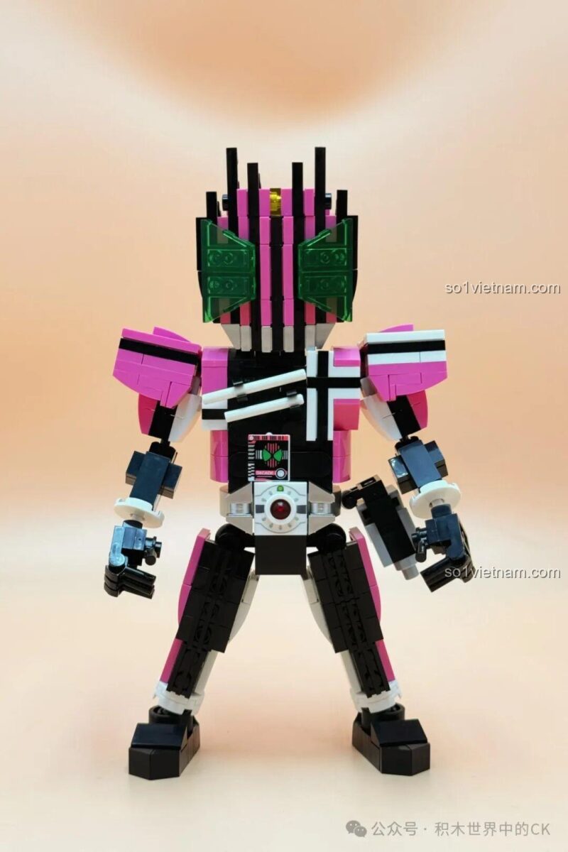 Bước lắp ráp phần đầu của mô hình Kamen Rider Decade JIESTAR 58189 Sức Mạnh Anh Hùng