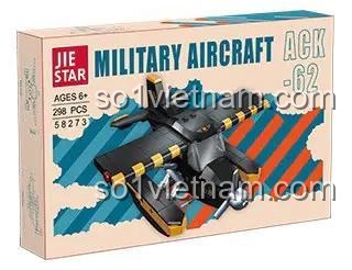 Hộp sản phẩm đồ chơi mô hình JIESTAR 58273, bộ lắp ráp Thủy phi cơ quân sự ACK-62 với 298 chi tiết.