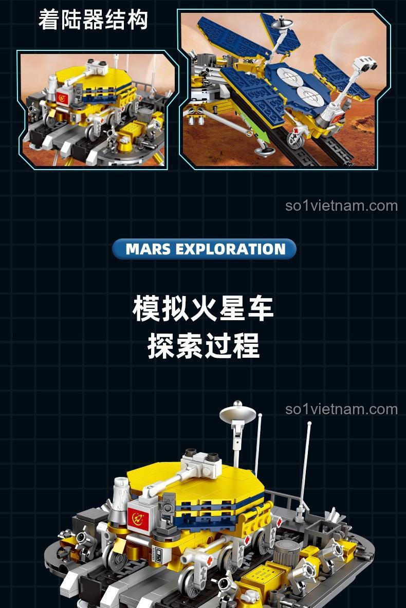 Mô phỏng quá trình thám hiểm sao Hỏa với đồ chơi mô hình Tàu Đổ Bộ Sao Hỏa 59013, mang lại trải nghiệm chân thực.