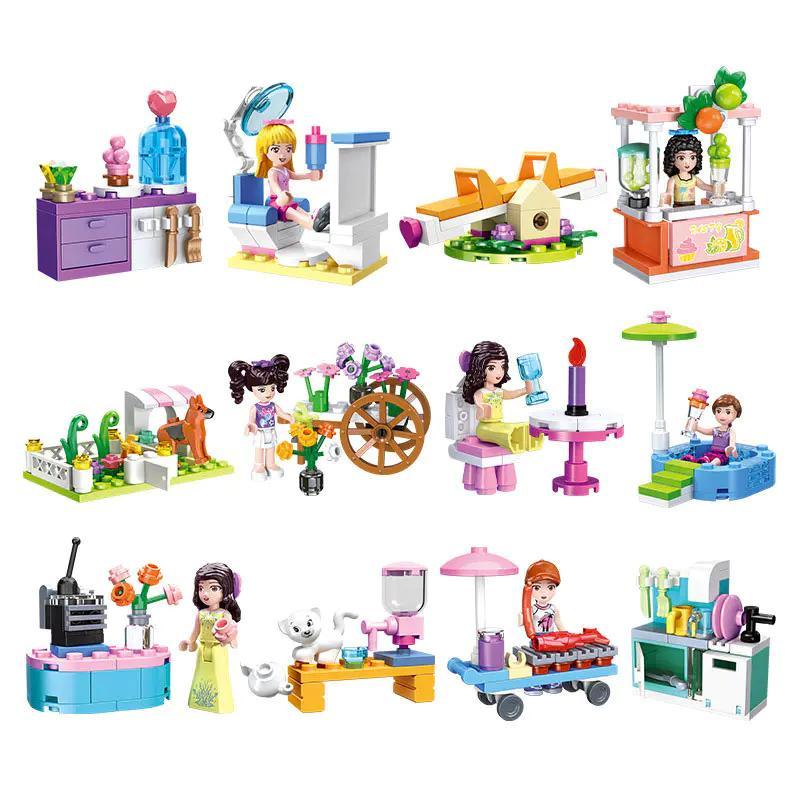 Bộ đồ chơi Thị Trấn Mơ Ước JIESTAR 59070 cho bé gái 6 tuổi, mô hình cuộc sống thành phố nhỏ, giá tốt