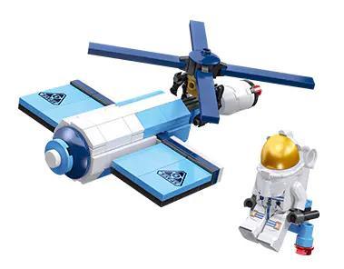 Mô hình hoàn thiện của bộ lắp ghép Phòng Thí Nghiệm Không Gian JIESTAR 59107, đi kèm một minifigure phi hành gia. Đồ chơi sáng tạo cho con trai 6 tuổi, giá rẻ.
