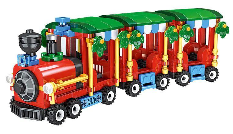 Bộ đồ chơi Tàu Hỏa Giáng Sinh JIESTAR 59145, mô hình lắp ráp cho bé trai 6 tuổi, màu sắc tươi sáng, giá tốt.