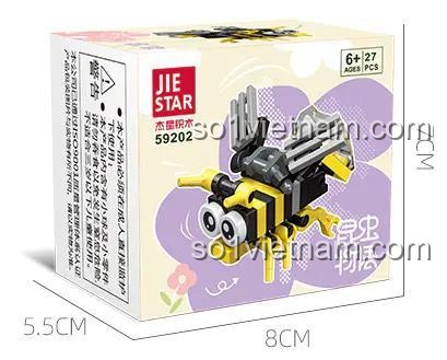 Hộp bộ lắp ghép JIESTAR 59202 Ong bắp cày, đồ chơi lắp ghép JIESTAR, hộp mô hình côn trùng ong bắp cày 27 mảnh cho bé 6 tuổi, giá rẻ