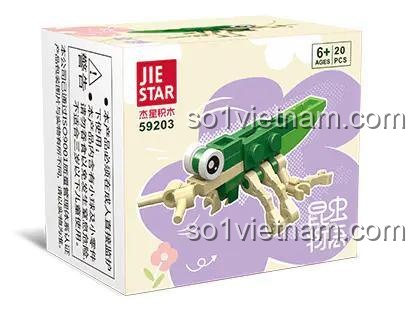 Hộp bộ xếp hình JIESTAR 59203 Châu Chấu, đồ chơi mô hình côn trùng cho trẻ 6 tuổi, giá tốt